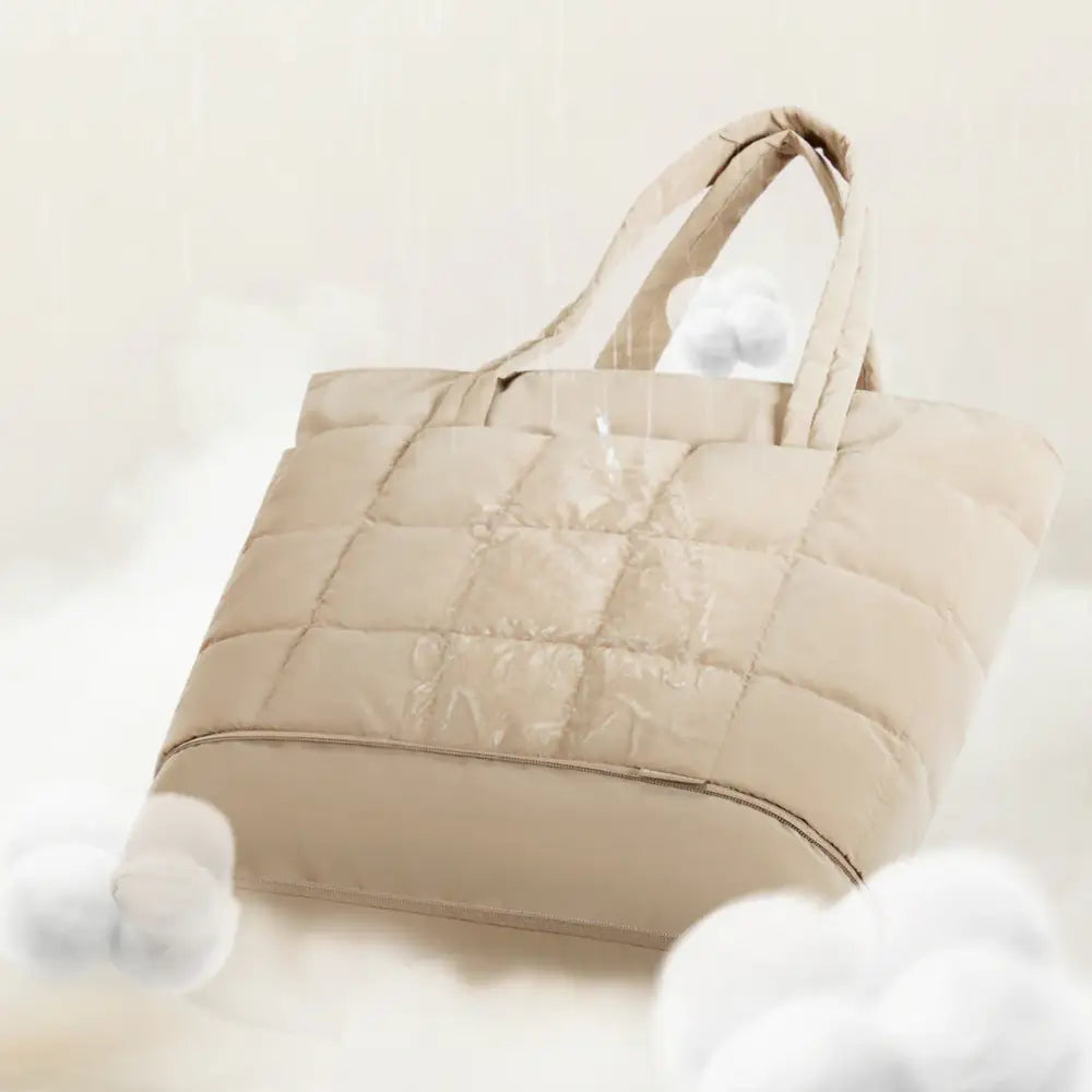 Sac fourre-tout beige matelassé Grand Sac Fourre-Tout Moka pour style et praticité