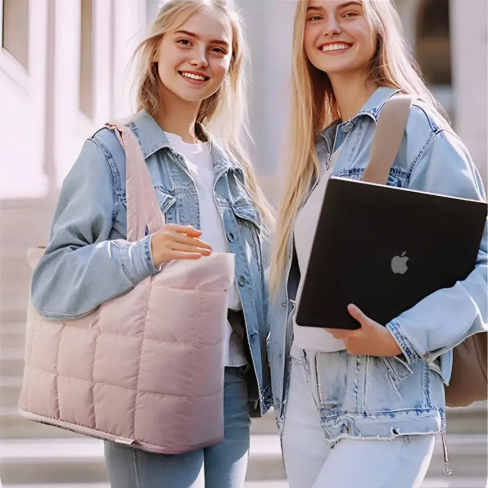 Sac fourre-tout rose matelassé Grand Sac Fourre-Tout Moka pour femmes