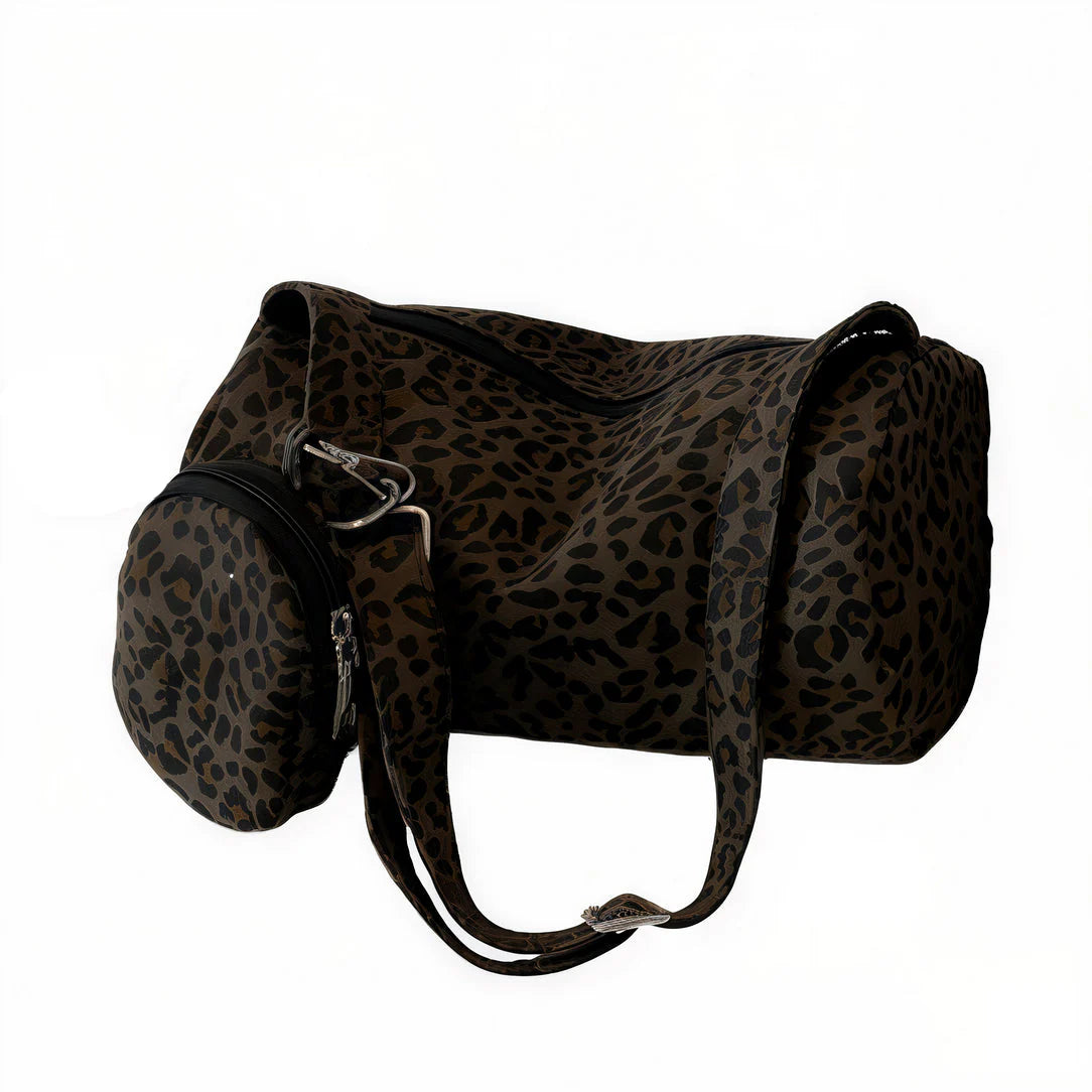 Sac à bandoulière Grand Sac Léopard avec motif léopard et porte-monnaie intégré