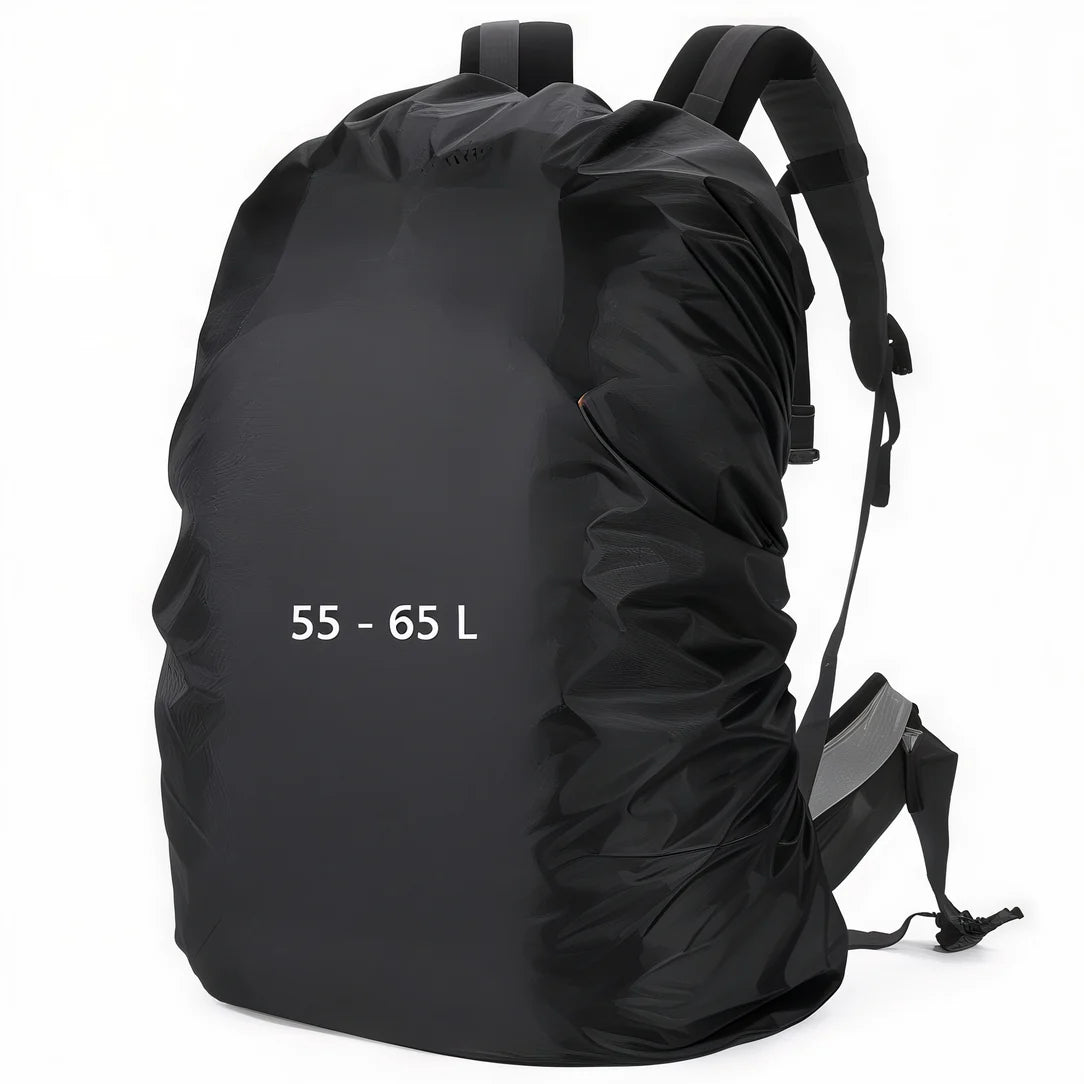 Housse anti-pluie waterproof pour sac à dos noir, protection contre la pluie