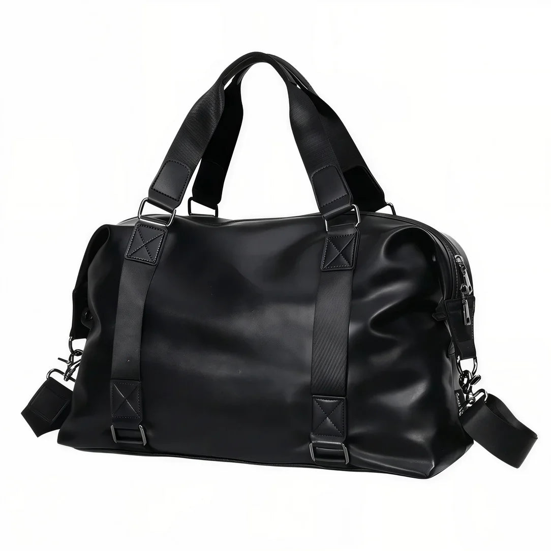 Petit sac de voyage en cuir noir pour courts séjours Vectra