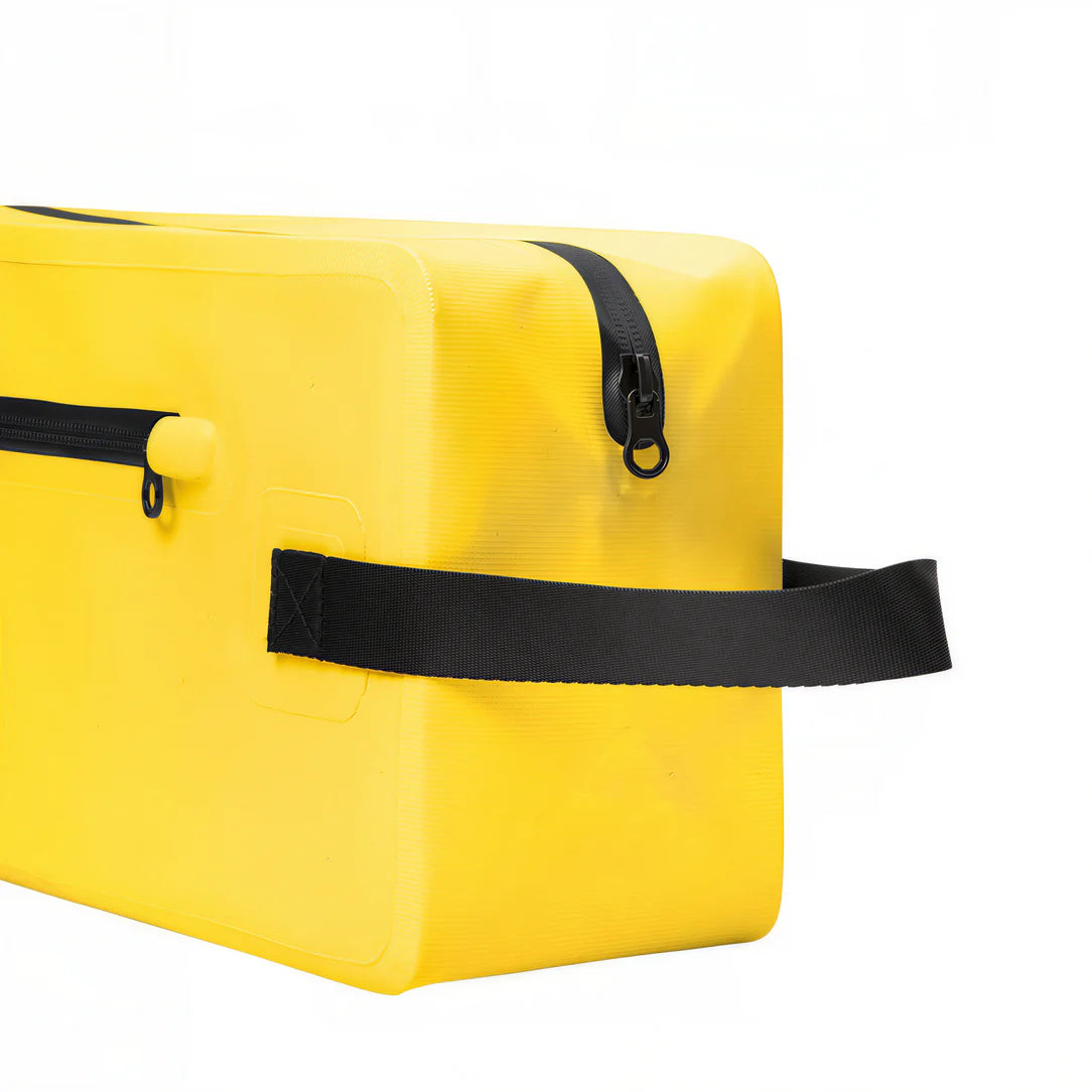 Petit sac étanche 7L Copozz S, sac waterproof jaune avec bretelles pour trajets urbains