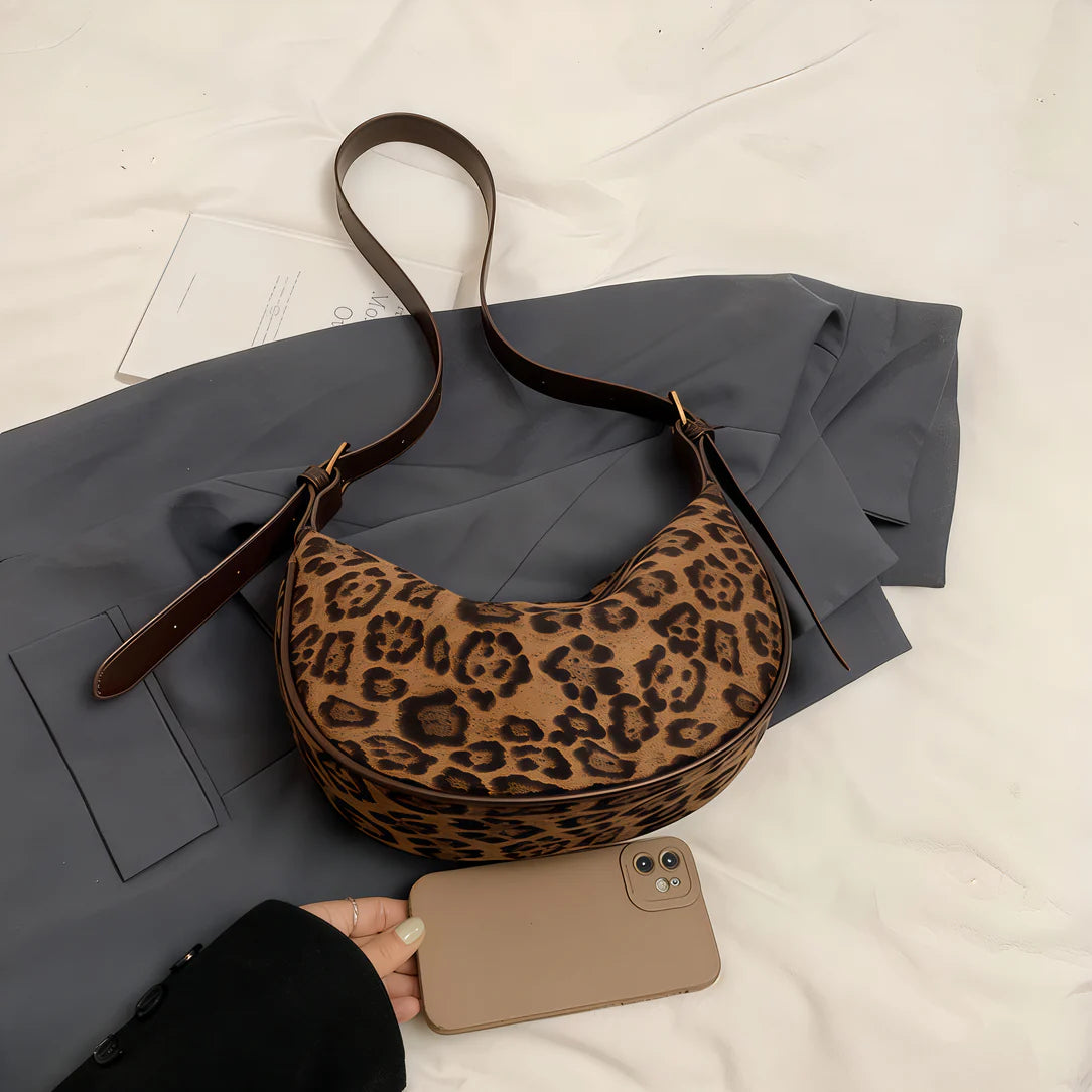 Sac à bandoulière léopard en tissu Oxford élégant avec bandoulière léopard