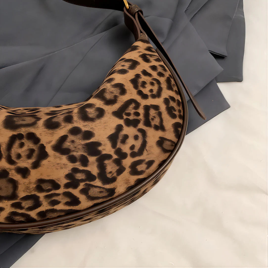 Sac à bandoulière léopard élégant en tissu Oxford, parfait pour un style sophistiqué