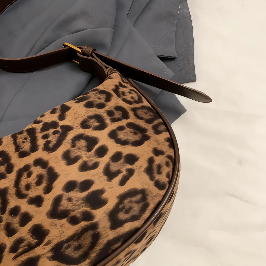 Sac à bandoulière léopard élégant en tissu Oxford, parfait pour un style tendance