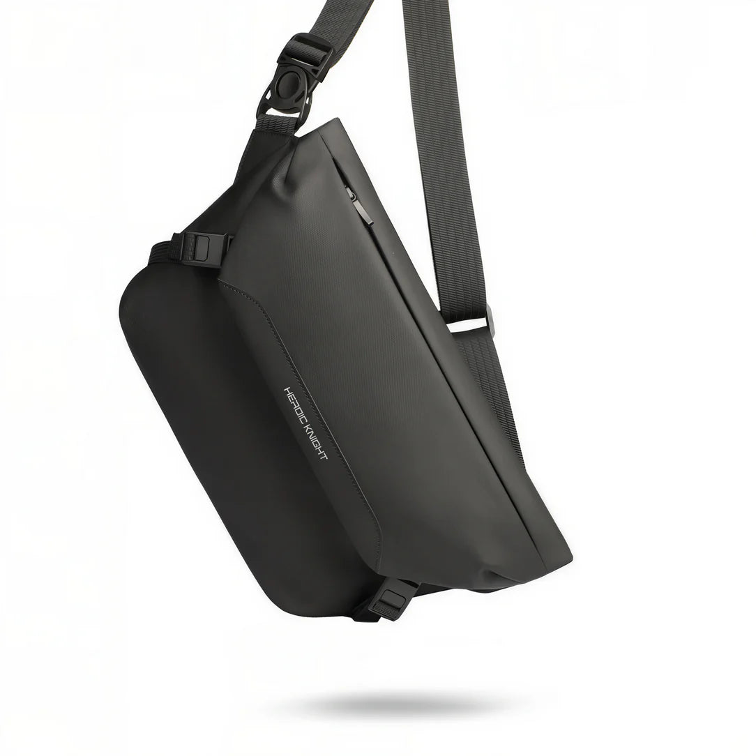 Sac à bandoulière XXL Nova Knight en cuir noir, sac à bandoulière tendance