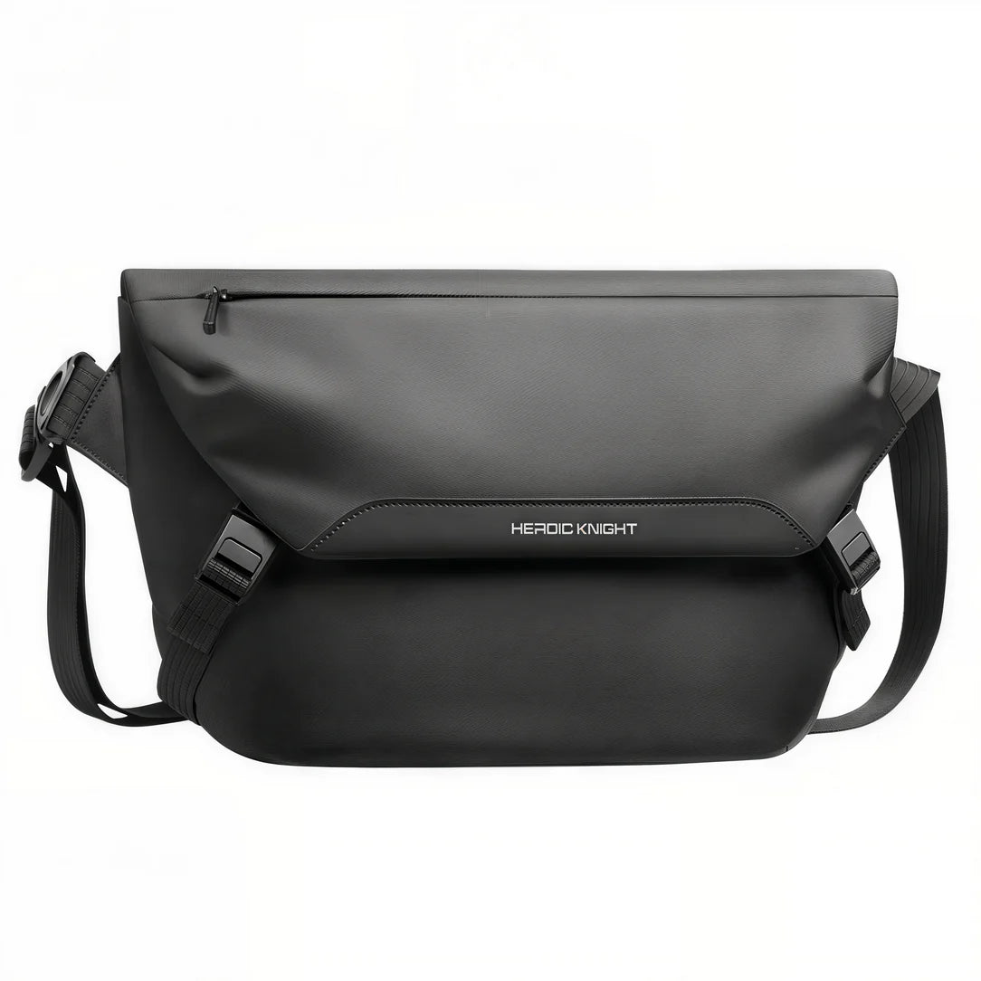 Sac à bandoulière XXL Nova Knight en cuir noir pour un style élégant et pratique