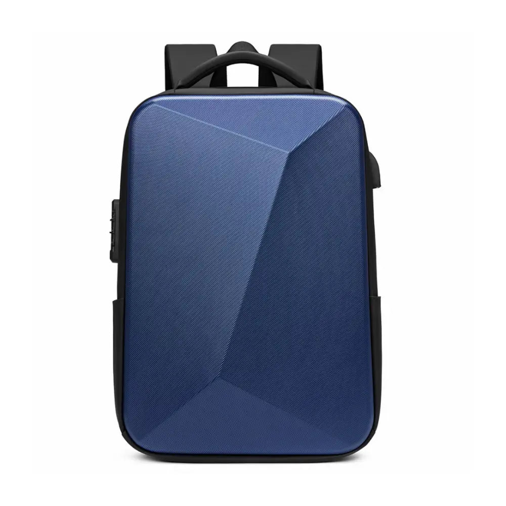Sac à dos antivol USB avec coque géométrique bleue et port USB intégré