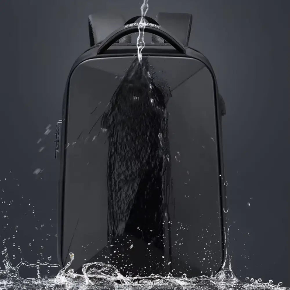 Sac à dos antivol USB étanche noir avec port USB pour une sécurité optimale
