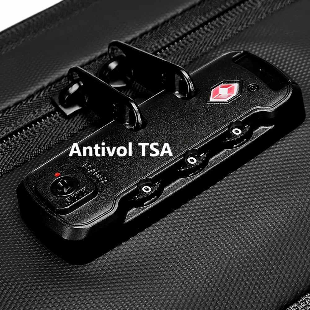 Cadenas TSA noir avec verrouillage combiné pour Sac à dos antivol USB Guard I