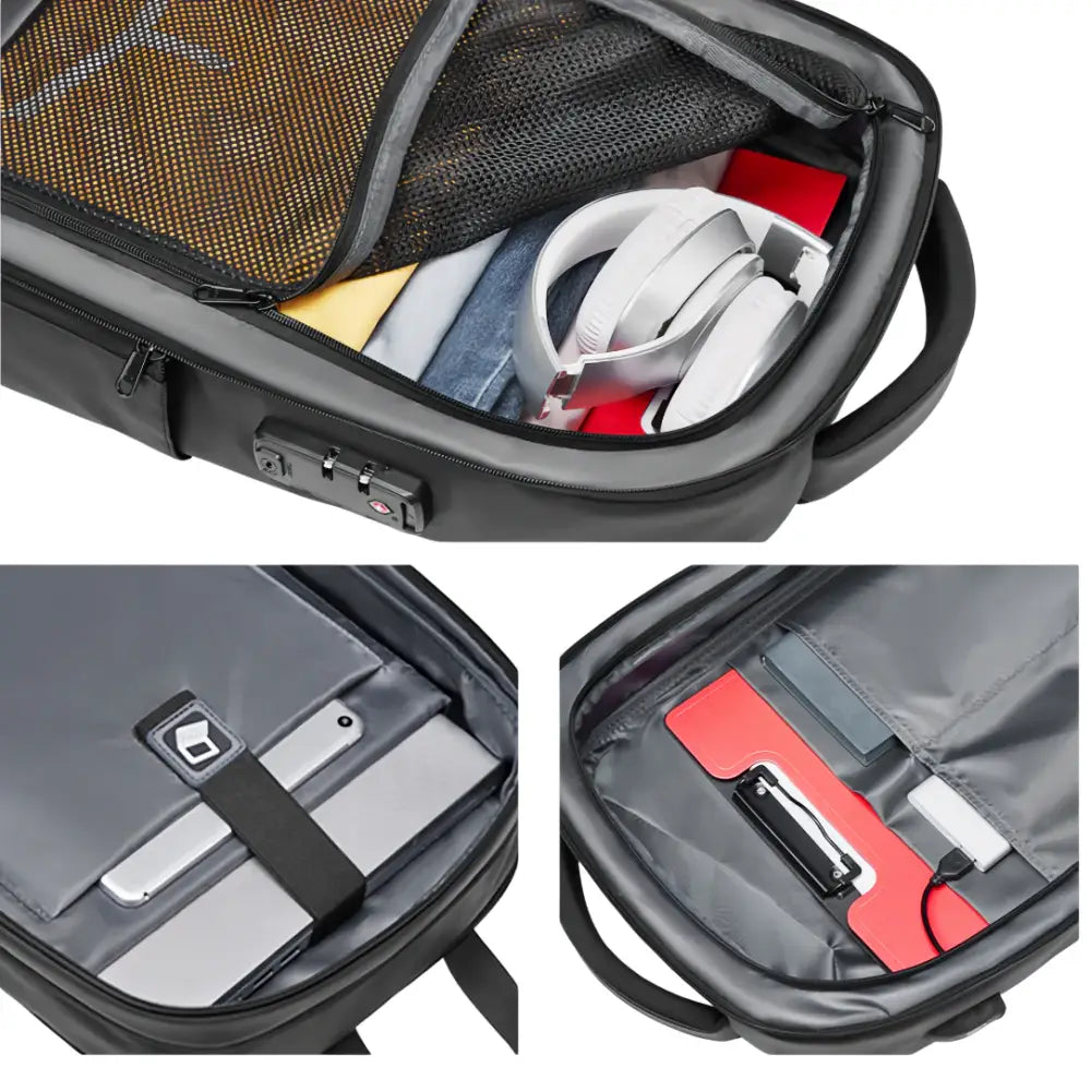 Sac à dos antivol USB ouvert avec port USB pour charger en toute sécurité