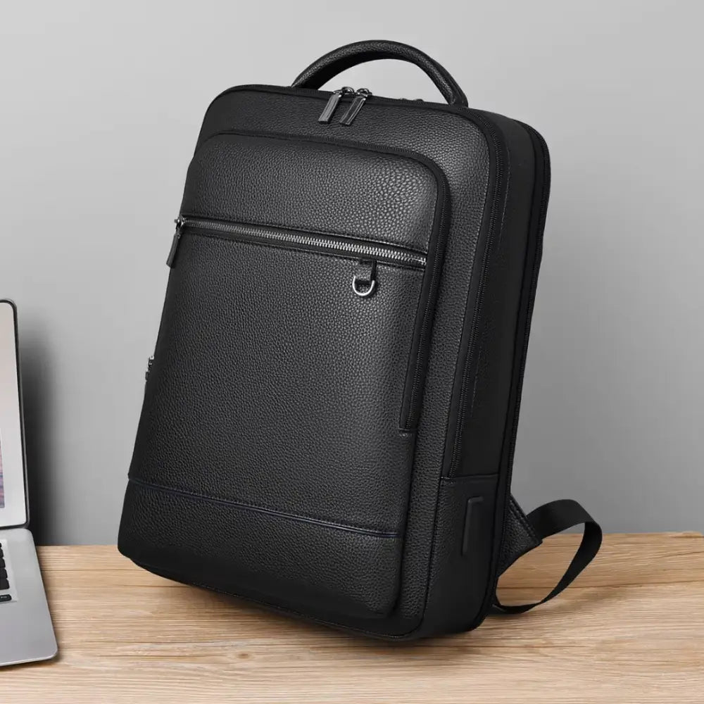 Sac à dos cuir noir de travail Ambition, style pratique et élégant pour le quotidien
