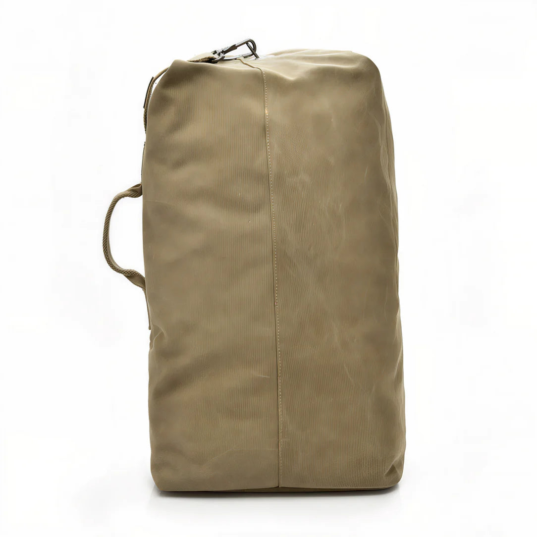 Sac à dos de voyage vintage en kaki, style rétro affirmé pour vos aventures