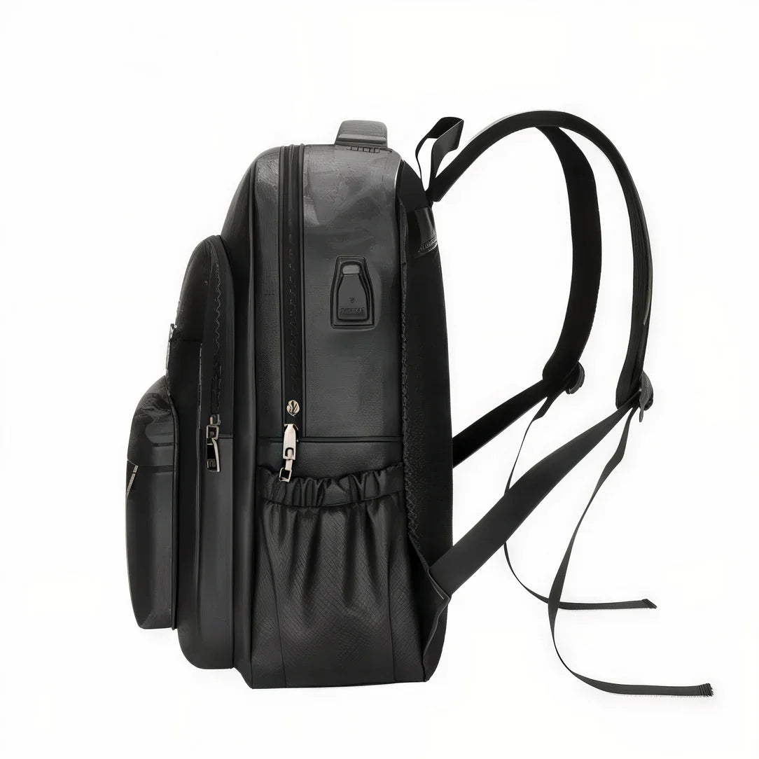 Sac à dos en cuir Kavren avec ports USB et bandoulières réglables