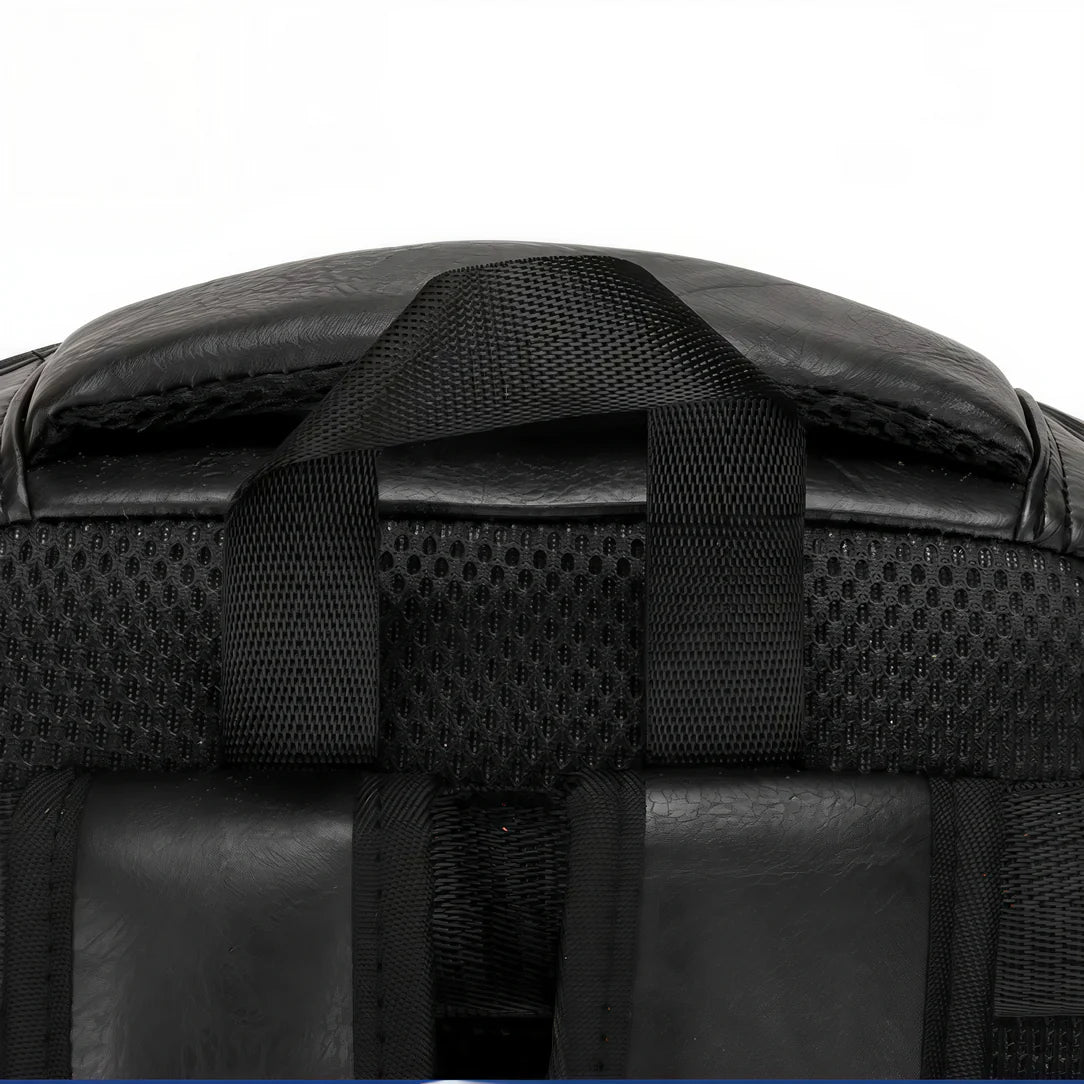 Poignée et bretelles en cuir Kavren du sac à dos en cuir avec port USB intégrée