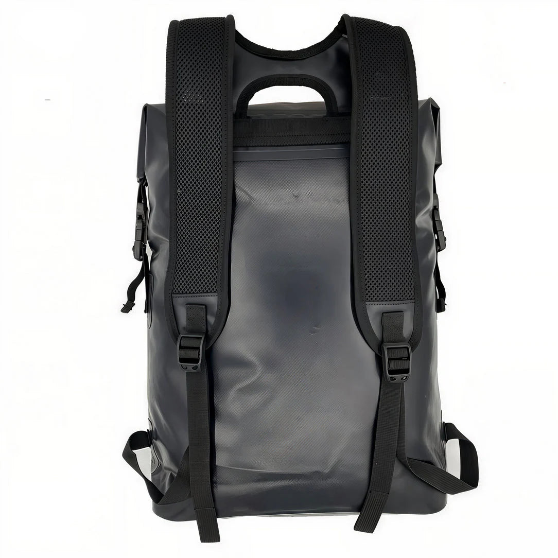 Sac à dos étanche 25L noir, imperméable et résistant pour aventures outdoor
