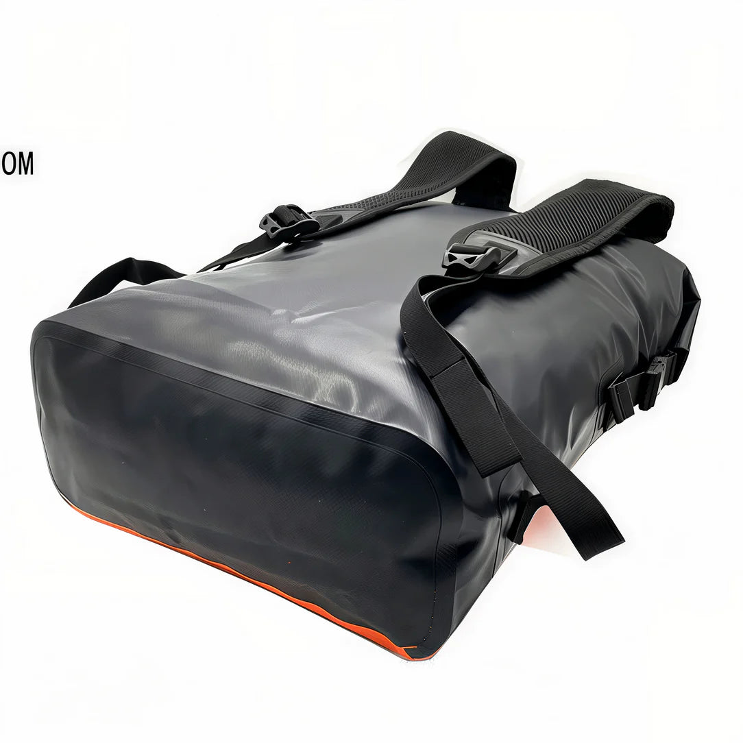 Sac à dos étanche 25L noir et imperméable pour activités extérieures
