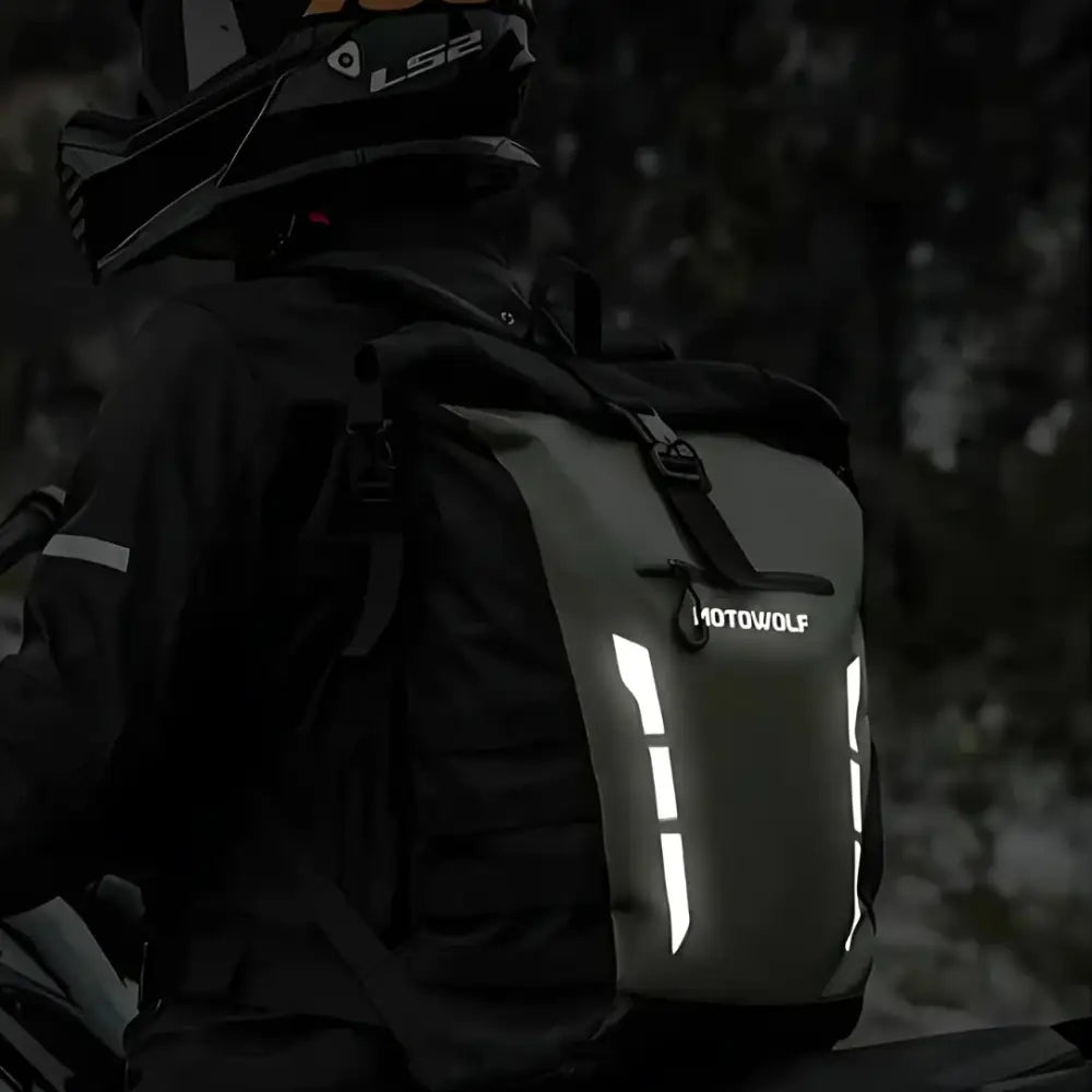 Sac à dos étanche moto Wolf gris pour motards et accessoires moto Wolf
