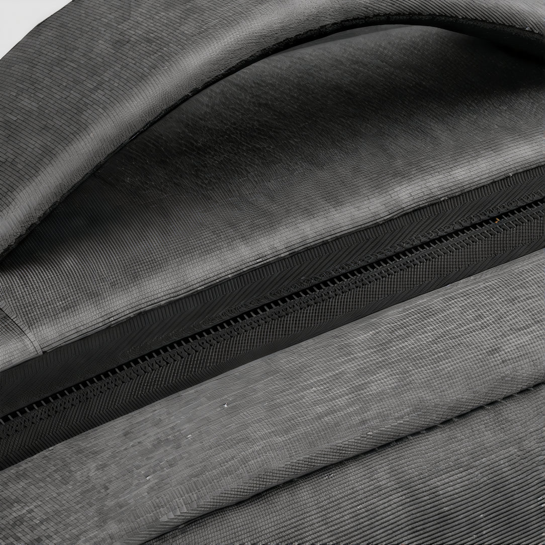 Sac à dos étudiant ordinateur Logedia One avec tissu gris et fermeture éclair noire