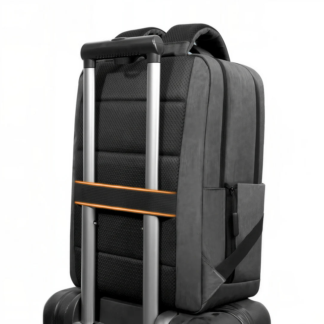 Sac à dos étudiant ordinateur Logedia One attaché au manche de bagage, pratique et élégant