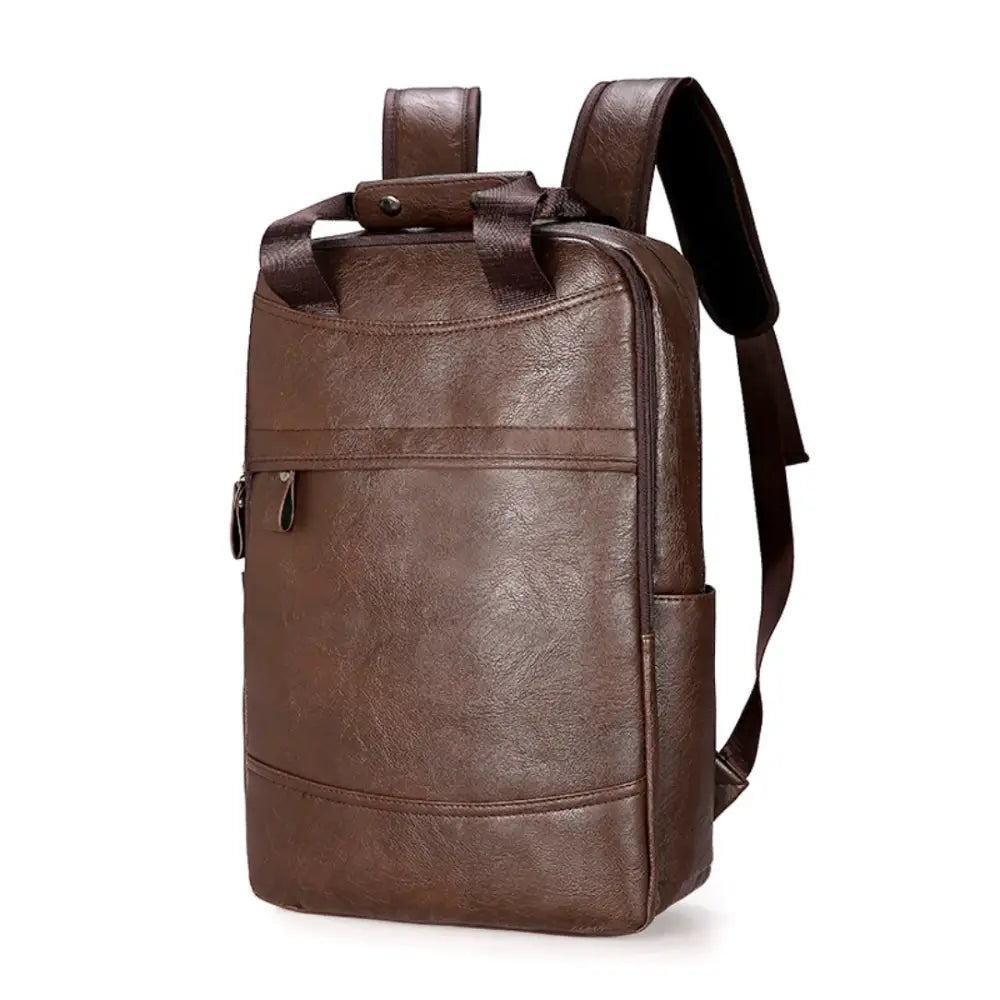 Sac à dos homme en similicuir Ebonor avec design en cuir brun