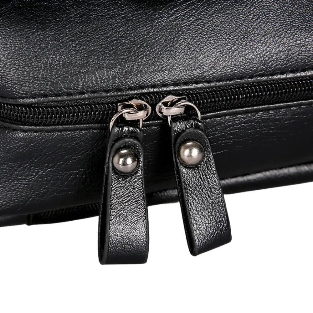 Sac à dos homme en similicuir Ebonor avec sac en cuir noir et fermetures éclair