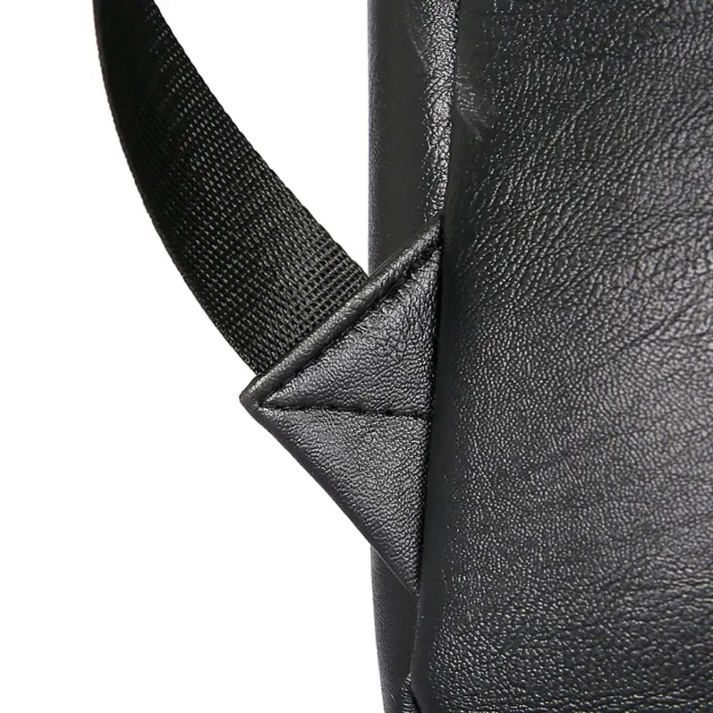 Attache de sangle de sac à dos homme en similicuir Ebonor en faux cuir noir
