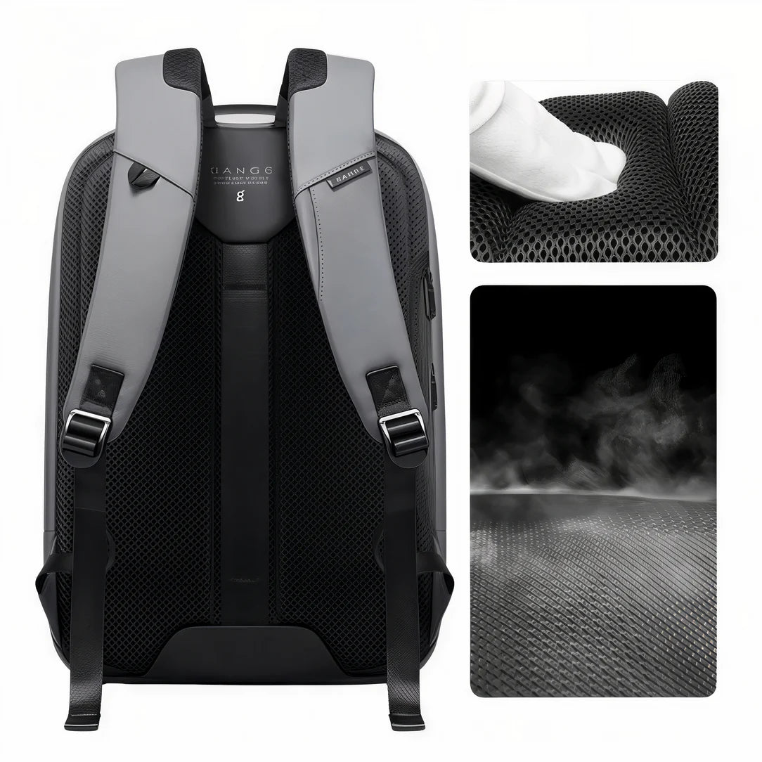 Sac à dos homme ordinateur 15 pouces gris et noir avec mesh respirant pour le confort