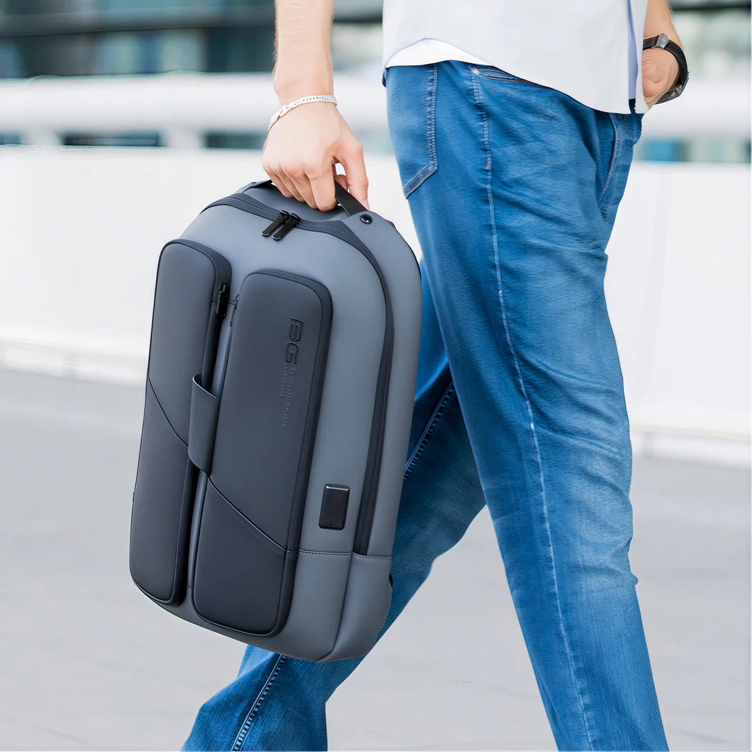 Sac à dos homme ordinateur 15 pouces gris et noir pour étudiants et professionnels