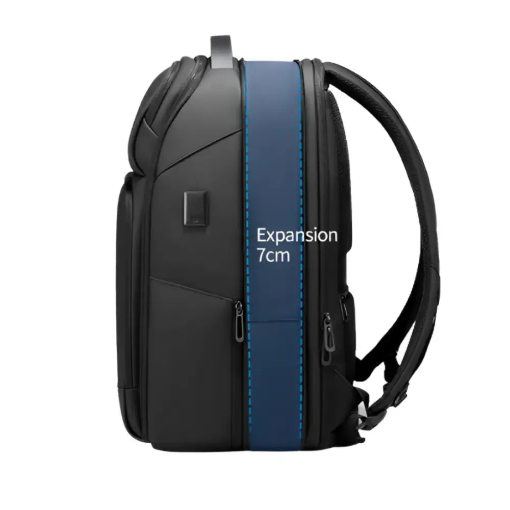 Sac à dos homme travail imperméable RainProof noir extensible avec compartiments smart