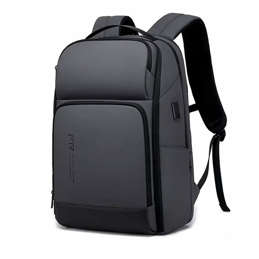 Sac à dos homme travail imperméable RainProof en gris et noir pour ordinateur