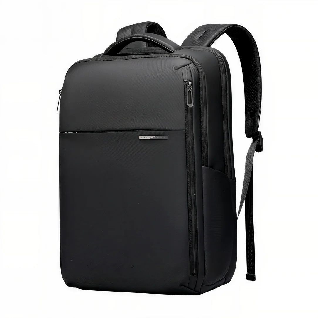 Sac à dos homme travail ordinateur Tenör X en cuir noir avec compartiments multiples