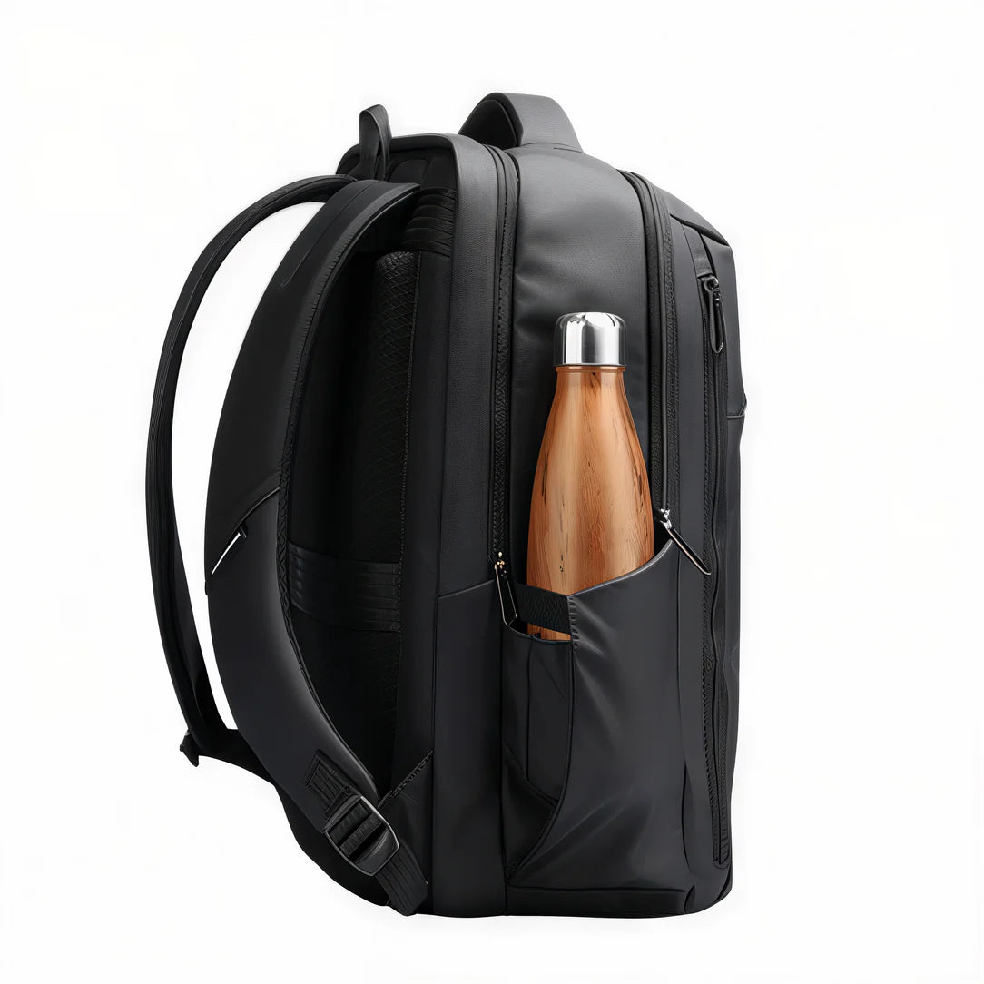 Sac à dos homme travail ordinateur Tenör X avec bouteille d’eau noire