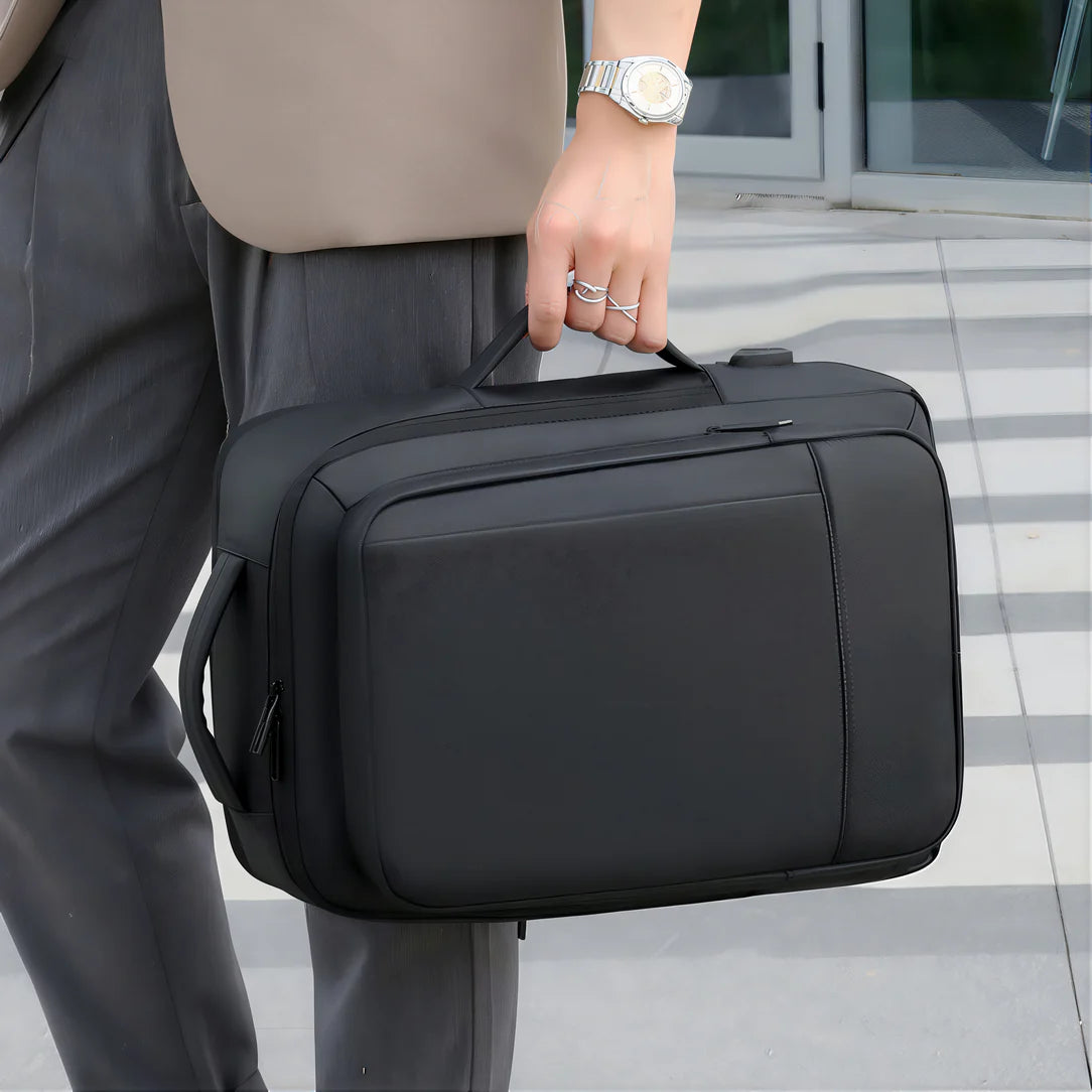 Sac à dos moderne pour ordinateur avec sacoche rectangulaire noire