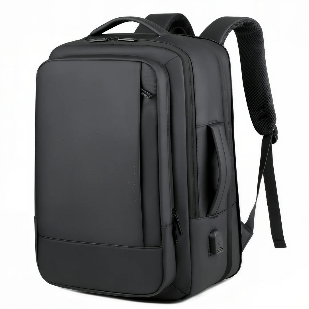 Sac à dos moderne pour ordinateur Straton avec design rectangulaire noir