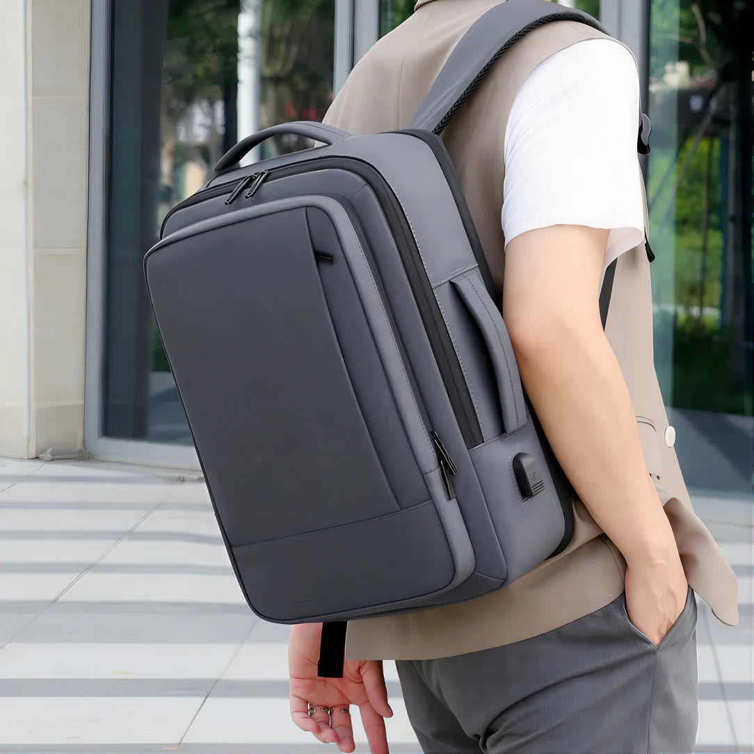 Sac à dos moderne pour ordinateur Straton gris avec bretelles rembourrées