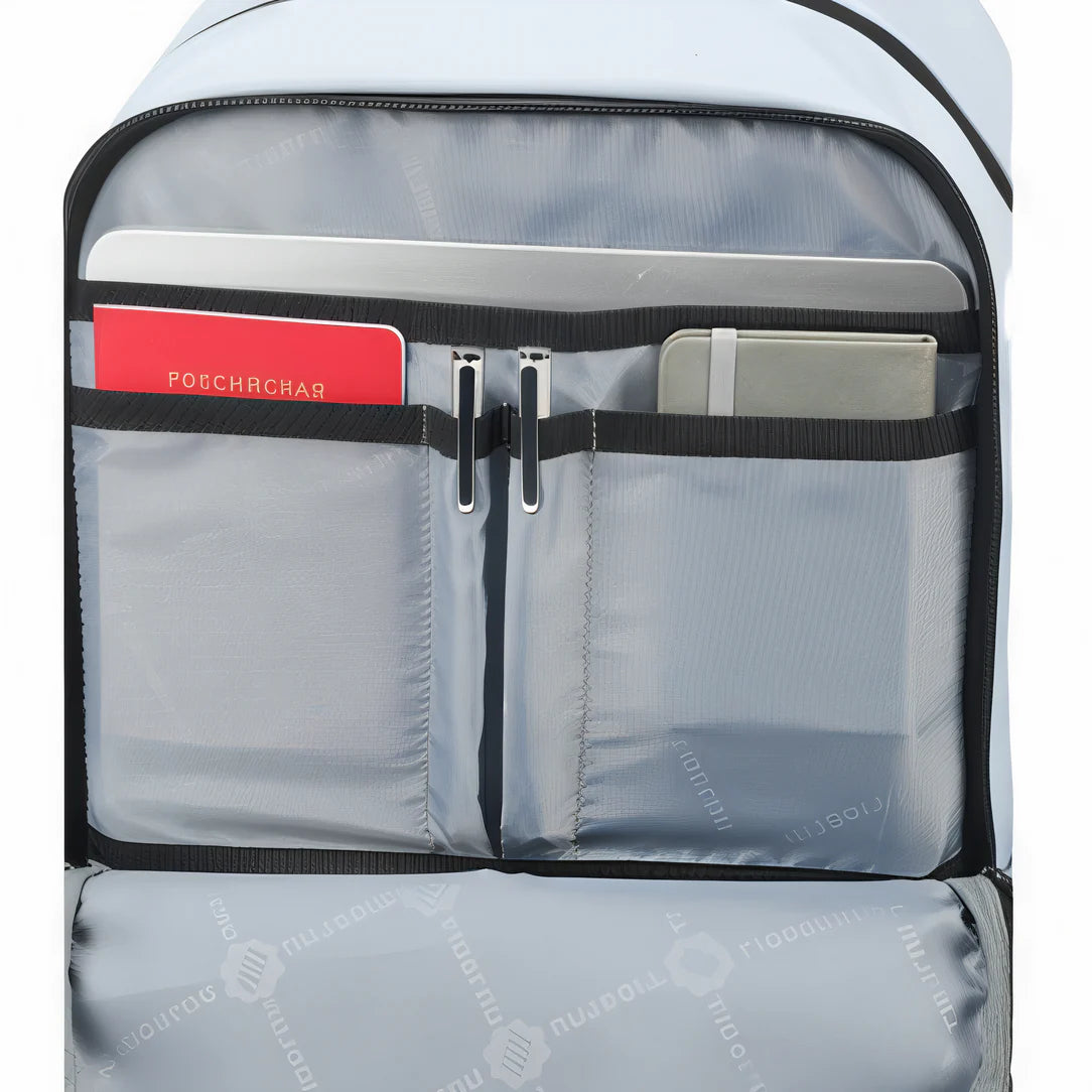 Intérieur du sac à dos multi compartiment femme Partiva X avec nombreuses poches