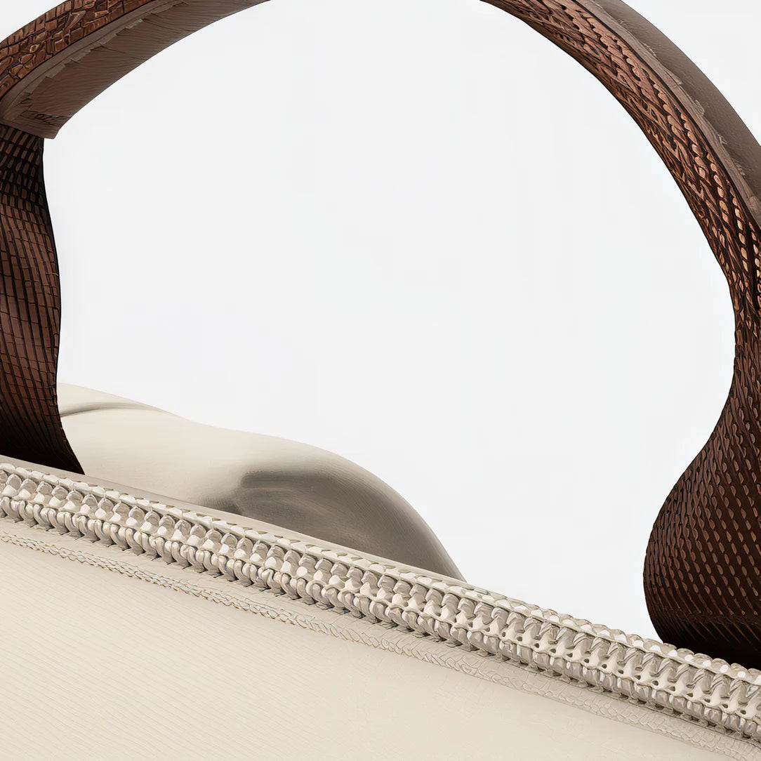Sac à dos ordinateur 16 pouces femme Nexline 16 beige avec poignée en osier marron