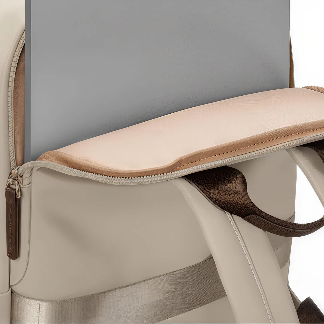 Sac à dos ordinateur 16 pouces femme Nexline beige ouvert pour ordinateur portable