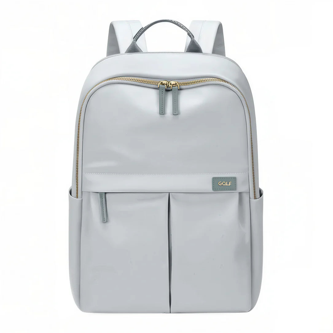 Sac à dos ordinateur 16 pouces femme Nexline 16 gris avec zips dorés