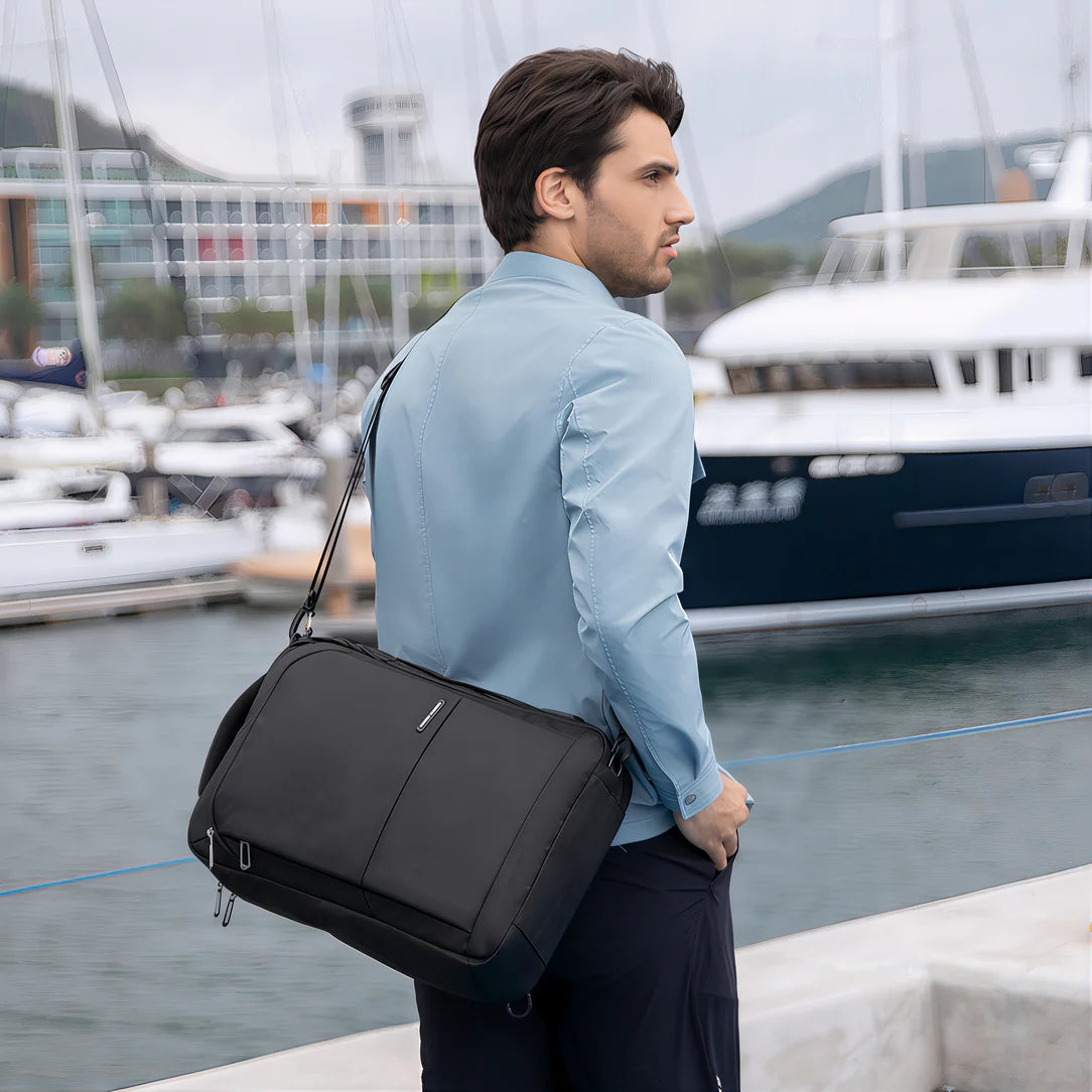 Sac à dos ordinateur de travail Rydetrack avec port USB et sac messenger noir