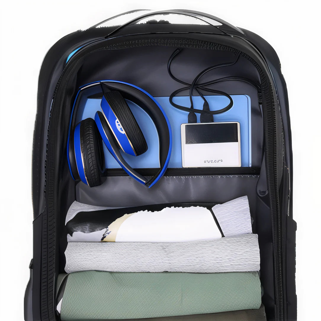 Sac à dos ordinateur femme ergonomique RydeTech ouvert, design ergonomique pour femme