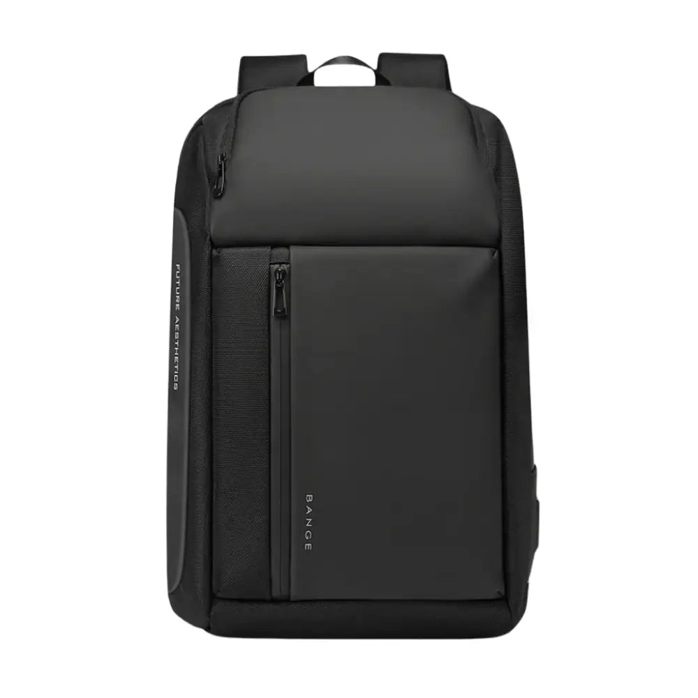 Sac à dos noir avec poche zippée.