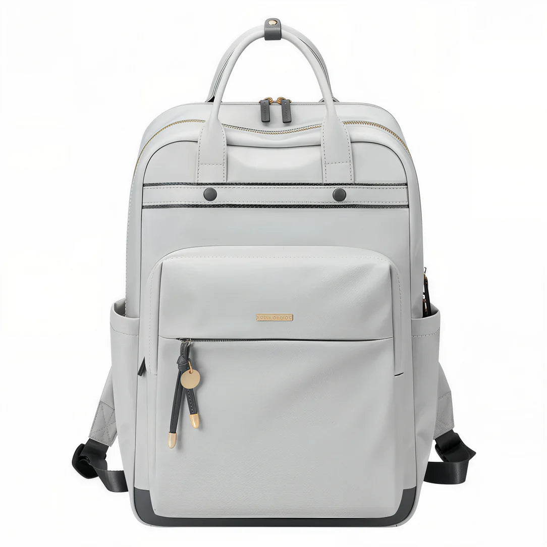 Sac à dos pratique femme golf femina en cuir gris avec poignée supérieure