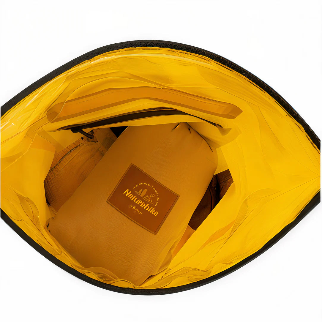 Sac à dos randonnée étanche IPX6 TPU jaune avec contenu sécurisé