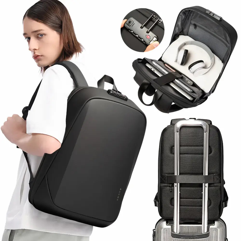 Sac à dos sécurisé anti-vol noir SecurePack II pour voyager en toute sécurité