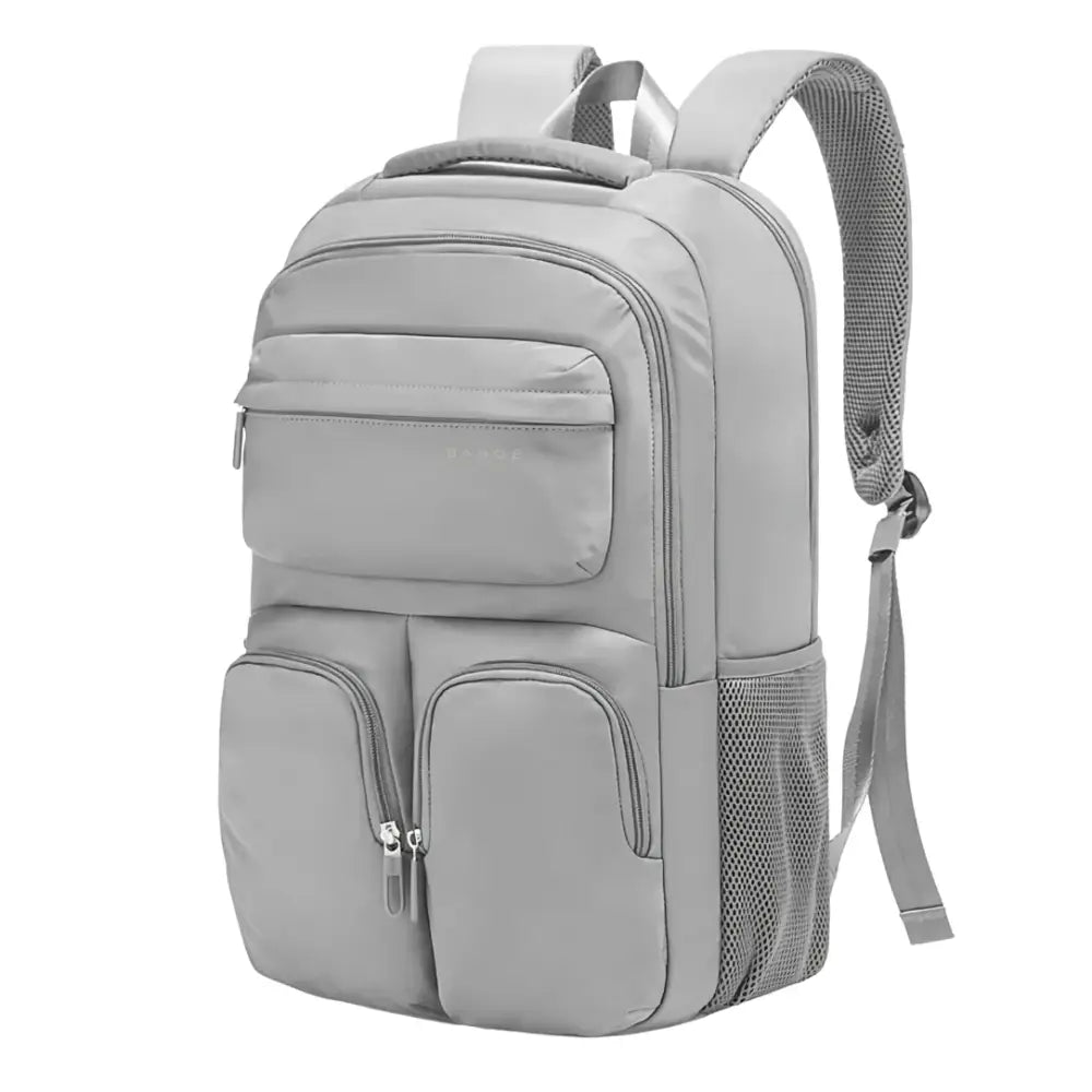 Sac à dos multi-poches gris.