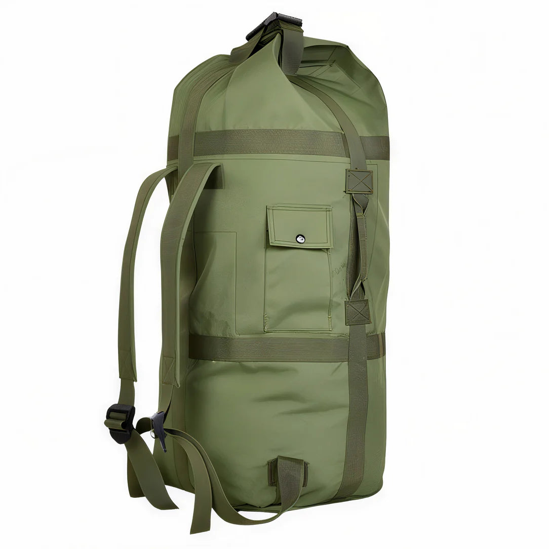 Sac à dos voyage 80l Olive green duffel backpack pour l’aventure et le voyage