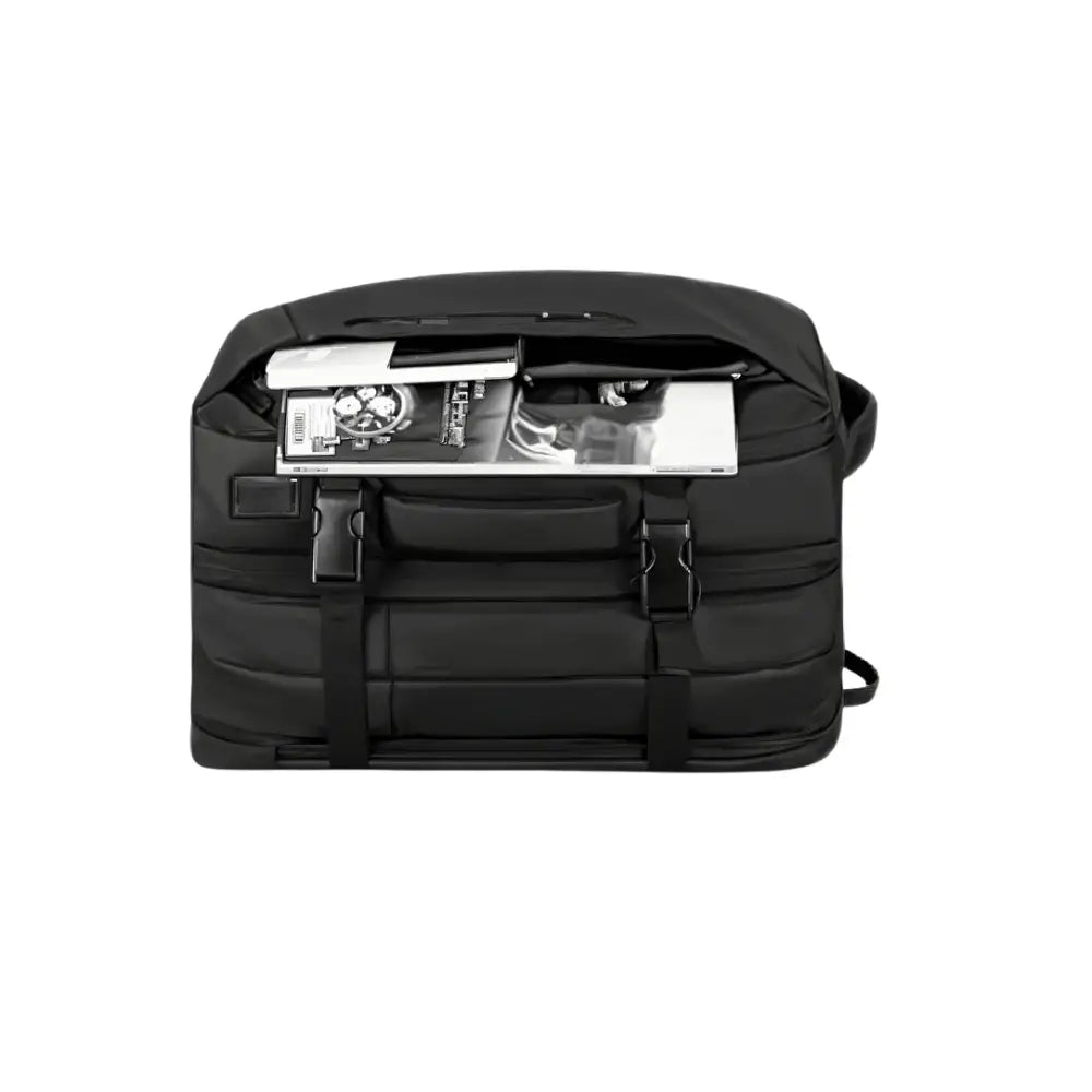 Sac à dos voyage ordinateur doté d’un grand compartiment et d’un design noir ouvert