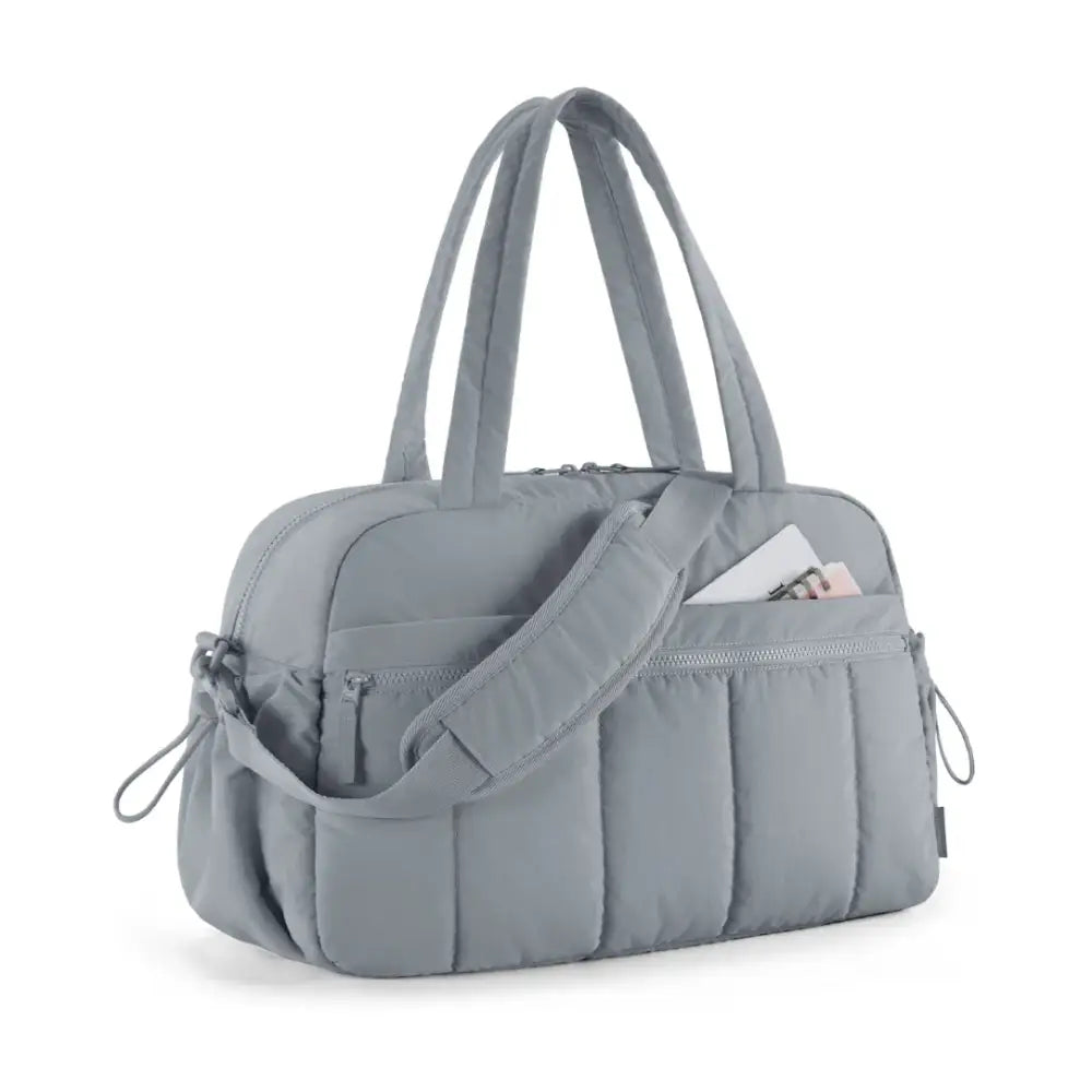 Sac à main d’école gris matelassé pour un style élégant et pratique